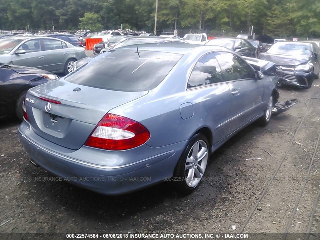 WDBTJ56J06F183668 - 2006 MERCEDES-BENZ CLK 350 BLUE photo 4