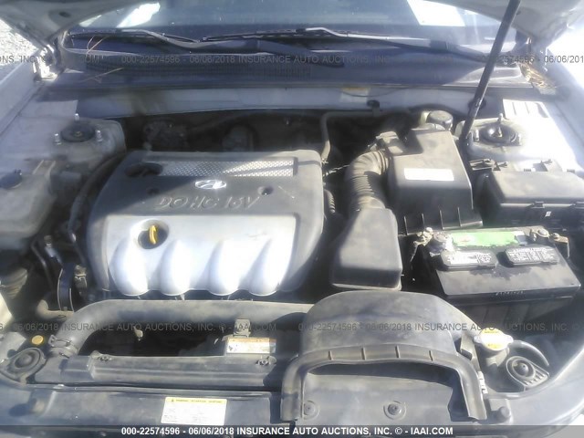 KMHET46C76A078215 - 2006 HYUNDAI SONATA GL SILVER photo 10