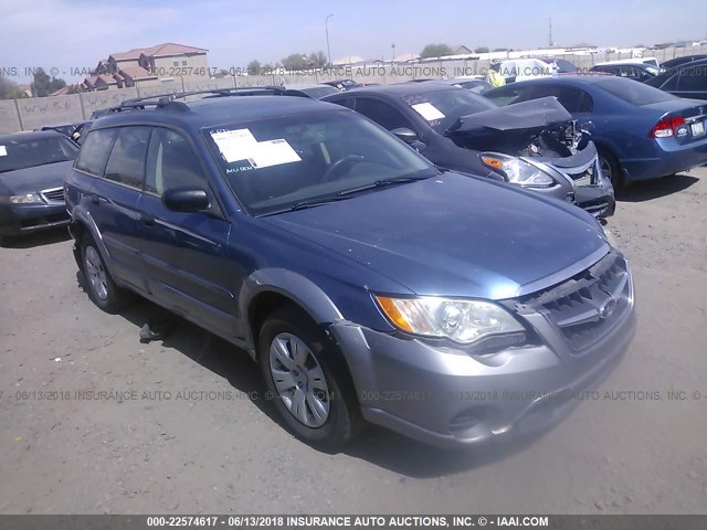 4S4BP60C687325851 - 2008 SUBARU OUTBACK BLUE photo 1