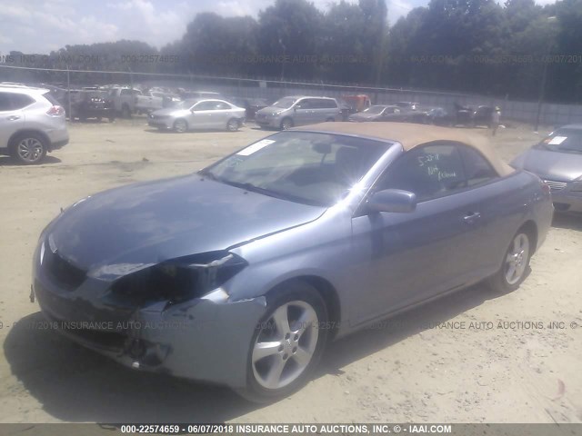 4T1FA38P96U100766 - 2006 TOYOTA CAMRY SOLARA SE/SLE BLUE photo 2