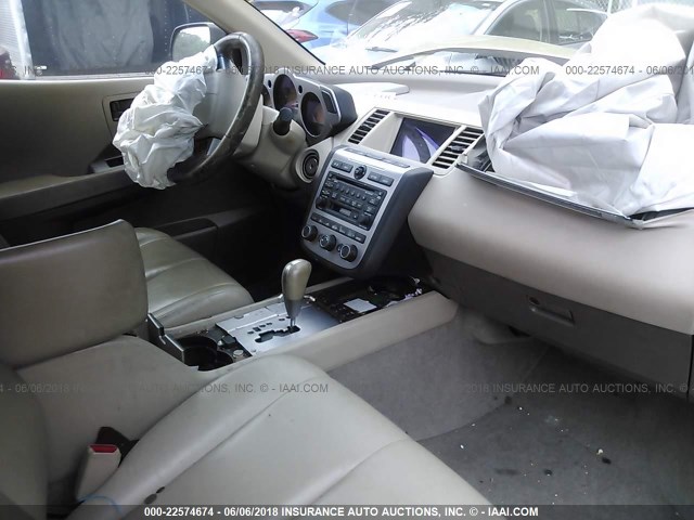 JN8AZ08W24W301573 - 2004 NISSAN MURANO SL/SE GOLD photo 5