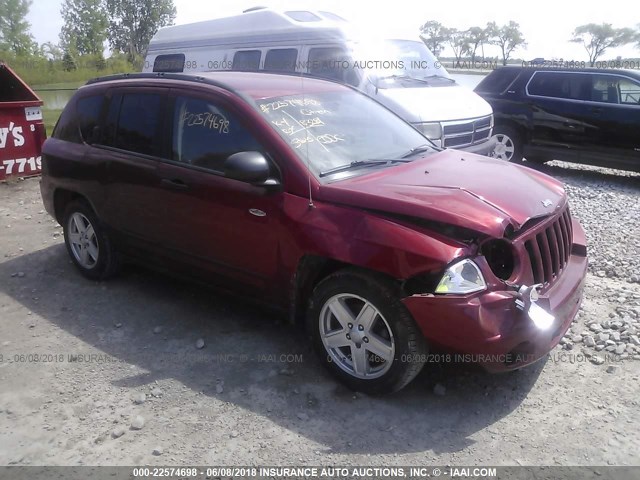 1J8FT47088D633292 - 2008 JEEP COMPASS SPORT RED photo 1