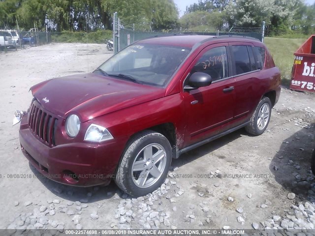 1J8FT47088D633292 - 2008 JEEP COMPASS SPORT RED photo 2