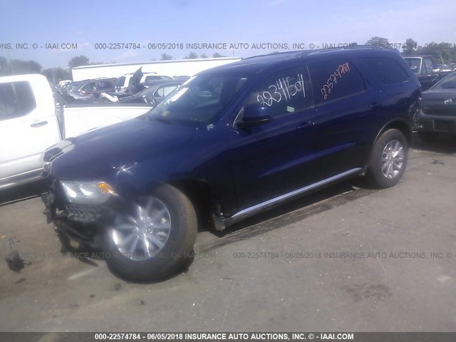 1C4RDJAG1HC713870 - 2017 DODGE DURANGO SXT BLUE photo 2