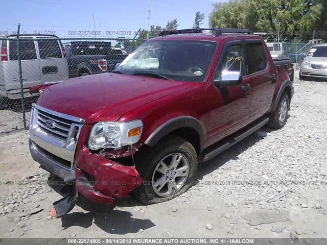 1FMEU5BE3AUA59906 - 2010 FORD EXPLORER SPORT TR XLT MAROON photo 2