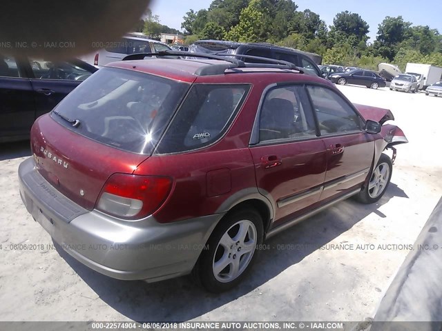 JF1GG68533H803104 - 2003 SUBARU IMPREZA OUTBACK SPORT RED photo 4