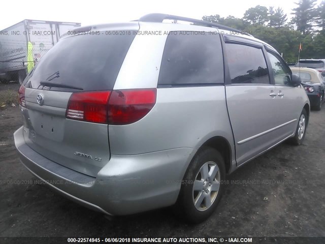 5TDZA23C14S085715 - 2004 TOYOTA SIENNA CE/LE SILVER photo 4