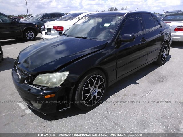 JTHBD192150096332 - 2005 LEXUS IS 300 BLACK photo 2