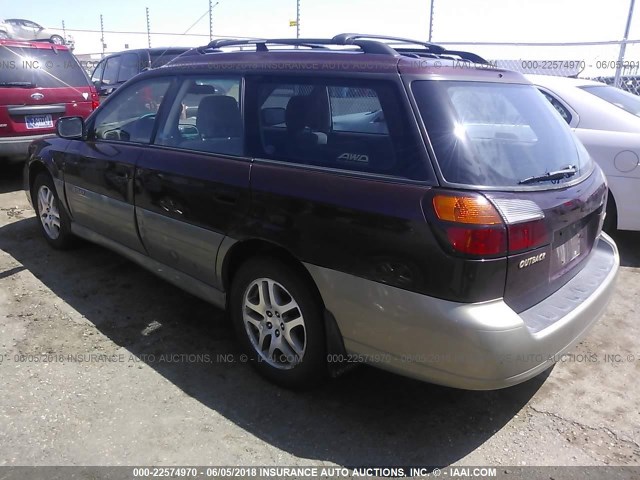 4S3BH675XY6639601 - 2000 SUBARU LEGACY OUTBACK AWP 勃艮第红 照片 3