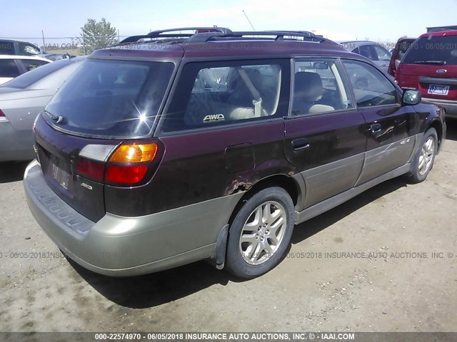 4S3BH675XY6639601 - 2000 SUBARU LEGACY OUTBACK AWP 勃艮第红 照片 4