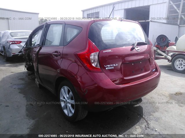 3N1CE2CP4EL431022 - 2014 NISSAN VERSA NOTE S/S PLUS/SV/SL RED photo 3