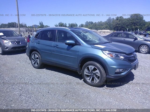 5J6RM4H94GL079536 - 2016 HONDA CR-V TOURING BLUE photo 1