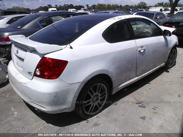 JTKDE177750011752 - 2005 TOYOTA SCION TC WHITE photo 4