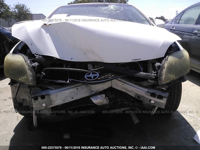 JTKDE177750011752 - 2005 TOYOTA SCION TC WHITE photo 6