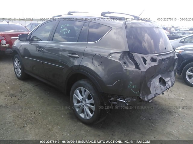 2T3DFREV8FW354183 - 2015 TOYOTA RAV4 LIMITED BROWN photo 3