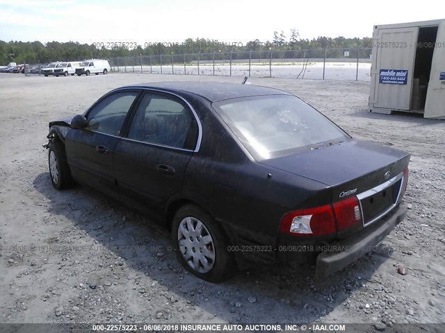 KNAGD126765459643 - 2006 KIA OPTIMA LX/EX BLACK photo 3