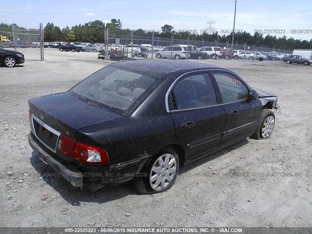 KNAGD126765459643 - 2006 KIA OPTIMA LX/EX BLACK photo 4