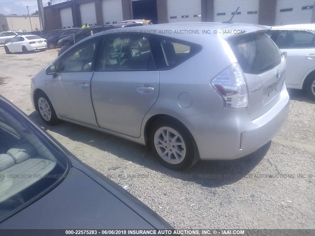 JTDZN3EUXC3050929 - 2012 TOYOTA PRIUS V SILVER photo 3