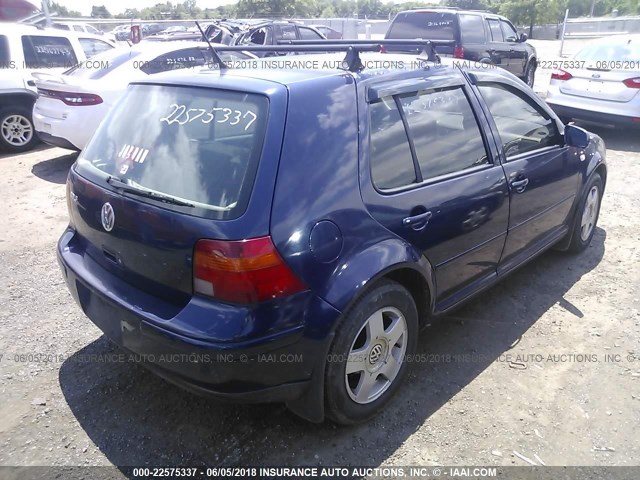 9BWGB61J324032266 - 2002 VOLKSWAGEN GOLF GLS BLUE photo 4