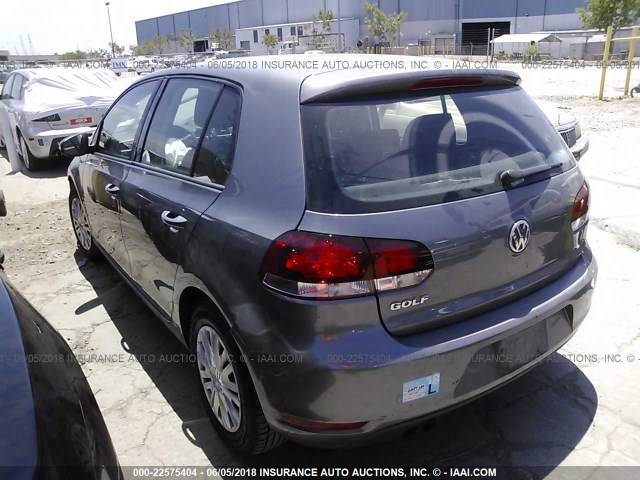 WVWDB9AJ0BW006503 - 2011 VOLKSWAGEN GOLF GRAY photo 3