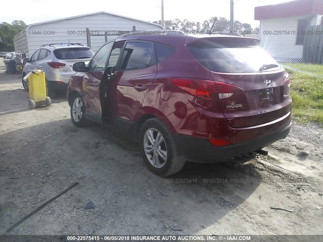 KM8JU3AC5DU711240 - 2013 HYUNDAI TUCSON GLS/LIMITED RED photo 3