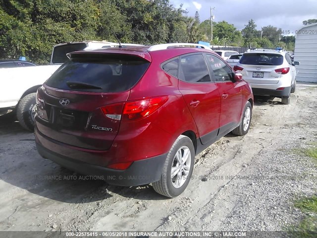 KM8JU3AC5DU711240 - 2013 HYUNDAI TUCSON GLS/LIMITED RED photo 4