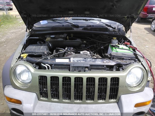 1J4GL48K84W157680 - 2004 JEEP LIBERTY SPORT GREEN photo 10