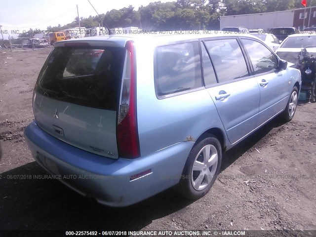 JA3AD29F94U050484 - 2004 MITSUBISHI LANCER LS Light Blue photo 4