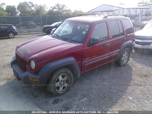 1J4GL48K63W560524 - 2003 JEEP LIBERTY SPORT/FREEDOM წითელი ფოტო 2