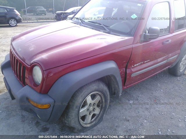 1J4GL48K63W560524 - 2003 JEEP LIBERTY SPORT/FREEDOM წითელი ფოტო 6