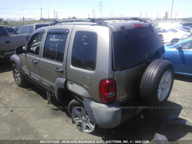 1J4GL48K14W261377 - 2004 JEEP LIBERTY SPORT GOLD photo 3