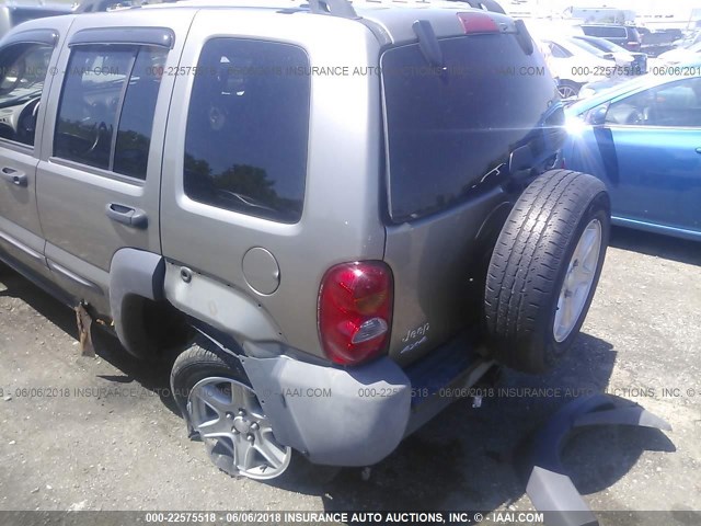 1J4GL48K14W261377 - 2004 JEEP LIBERTY SPORT GOLD photo 6