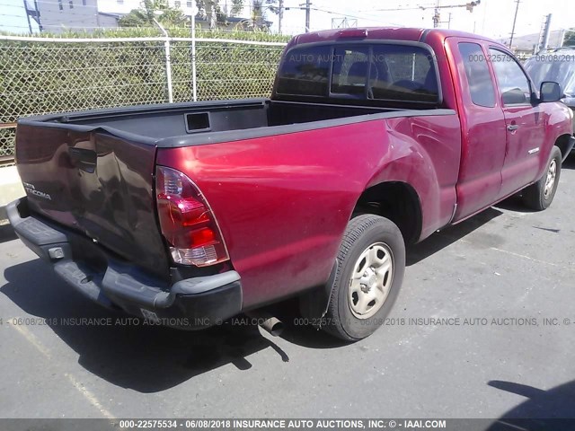 5TETX22NX6Z257950 - 2006 TOYOTA TACOMA ACCESS CAB RED photo 4