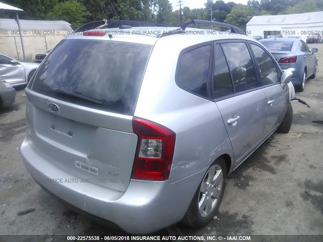 KNAFG529197273528 - 2009 KIA RONDO LX/EX SILVER photo 4