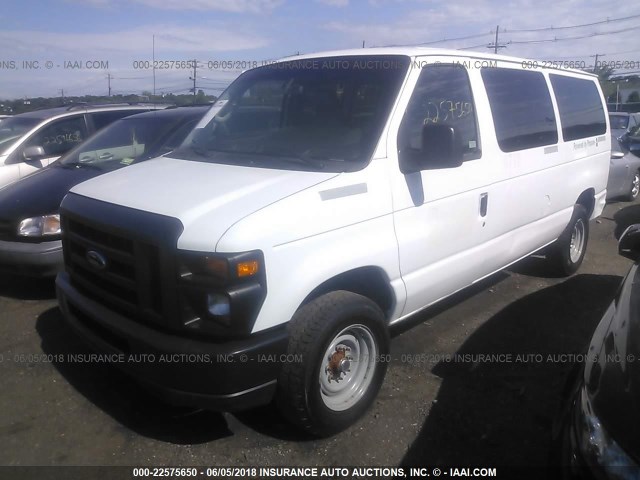 1FMNE3BL1EDA06045 - 2014 FORD ECONOLINE E350 SUPER DUTY WAGON WHITE photo 2