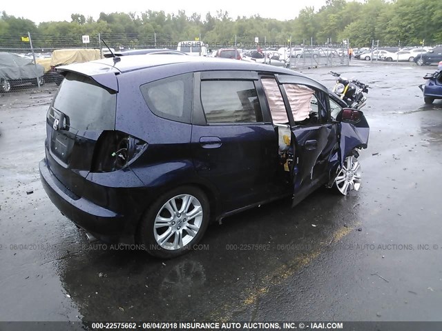 JHMGE87479S006692 - 2009 HONDA FIT SPORT Dark Blue photo 4