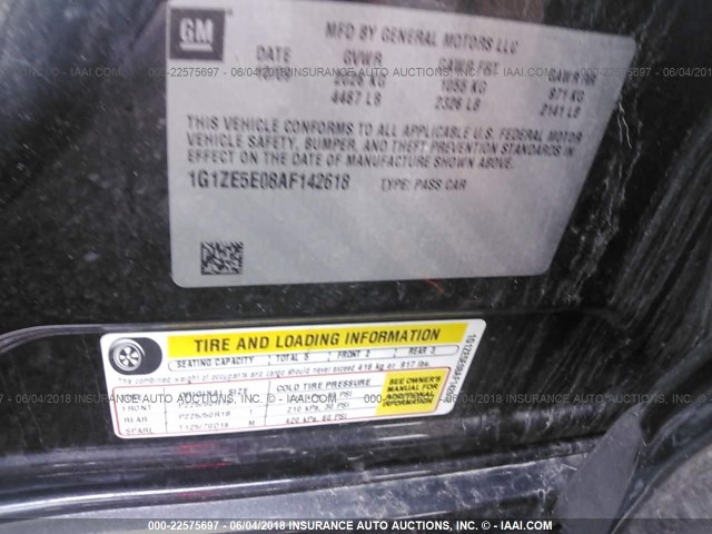1G1ZE5E08AF142618 - 2010 CHEVROLET MALIBU LTZ BLACK photo 9