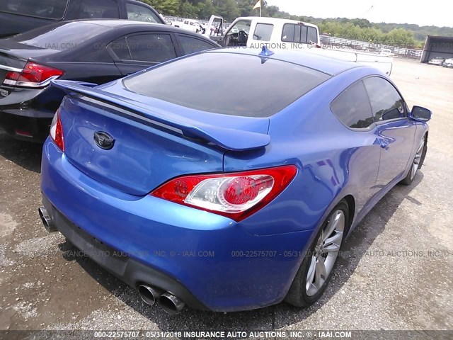 KMHHU6KH0CU066523 - 2012 HYUNDAI GENESIS COUPE 3.8L BLUE photo 4