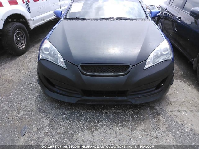 KMHHU6KH0CU066523 - 2012 HYUNDAI GENESIS COUPE 3.8L BLUE photo 6