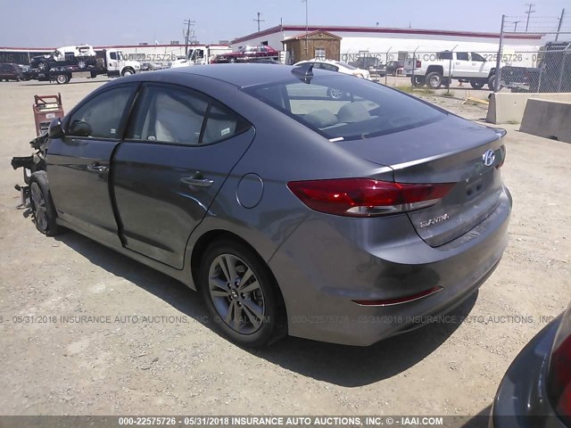 5NPD84LF4JH300128 - 2018 HYUNDAI ELANTRA SEL/VALUE/LIMITED GRAY photo 3