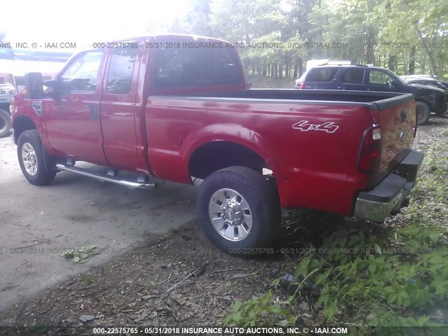 1FTWX31518EA82840 - 2008 FORD F350 SRW SUPER DUTY RED photo 3