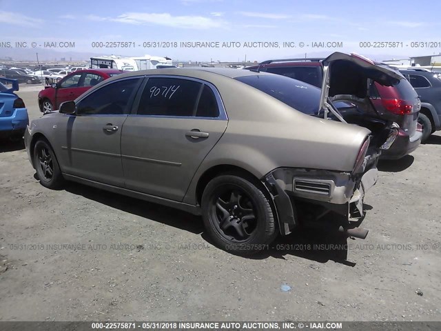 1G1ZH57B88F236868 - 2008 CHEVROLET MALIBU 1LT 金色 照片 3