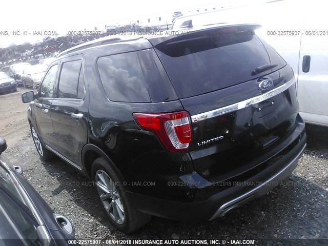 1FM5K7F87HGC23480 - 2017 FORD EXPLORER LIMITED 黑色 照片 3