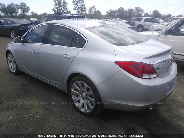 W04G15GVXB1082028 - 2011 BUICK REGAL CXL SILVER photo 3