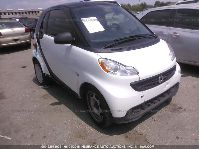 WMEEJ3BA3EK738866 - 2014 SMART FORTWO PURE/PASSION WHITE photo 1