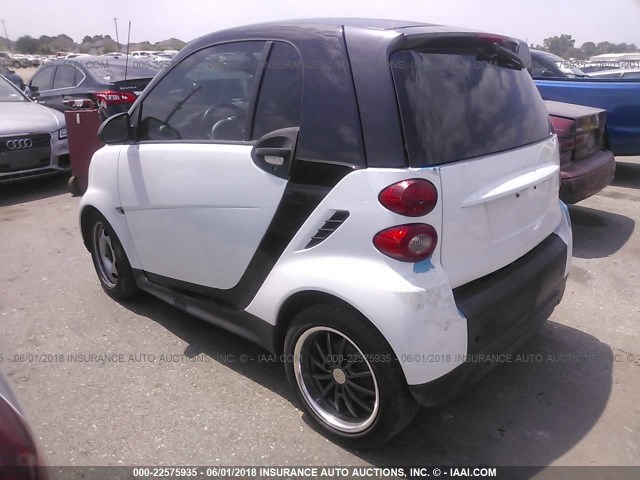 WMEEJ3BA3EK738866 - 2014 SMART FORTWO PURE/PASSION WHITE photo 3