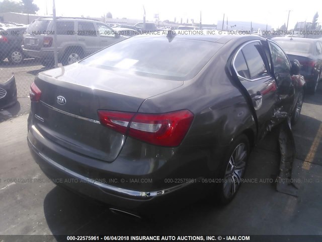 KNALN4D7XE5124197 - 2014 KIA CADENZA PREMIUM/LIMITED BROWN photo 4