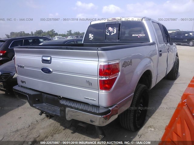 1FTFW1EF6CFC08347 - 2012 FORD F150 SUPERCREW SILVER photo 4