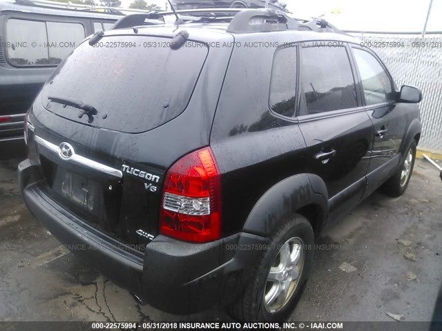 KM8JN72D65U182894 - 2005 HYUNDAI TUCSON GLS/LX BLACK photo 4