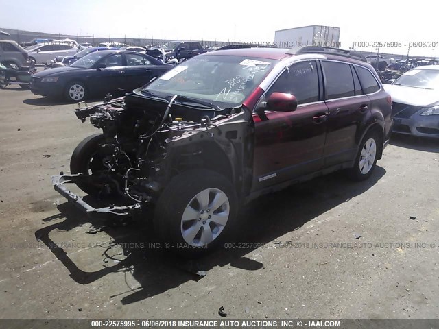 4S4BRCKC8C3256523 - 2012 SUBARU OUTBACK 2.5I LIMITED RED photo 2